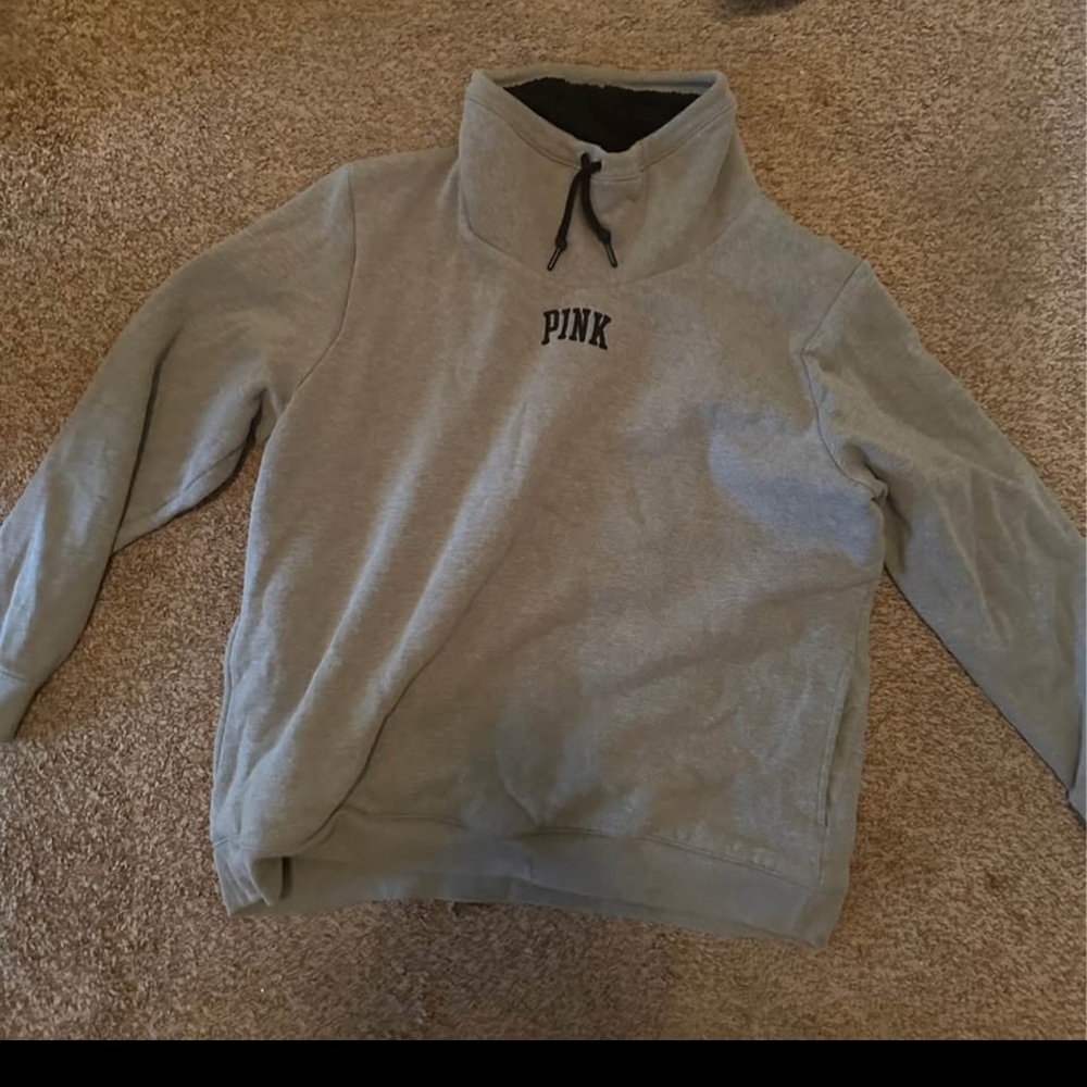 PINK Victoria's Secret Men's Turtleneck Sweater in Light Gray